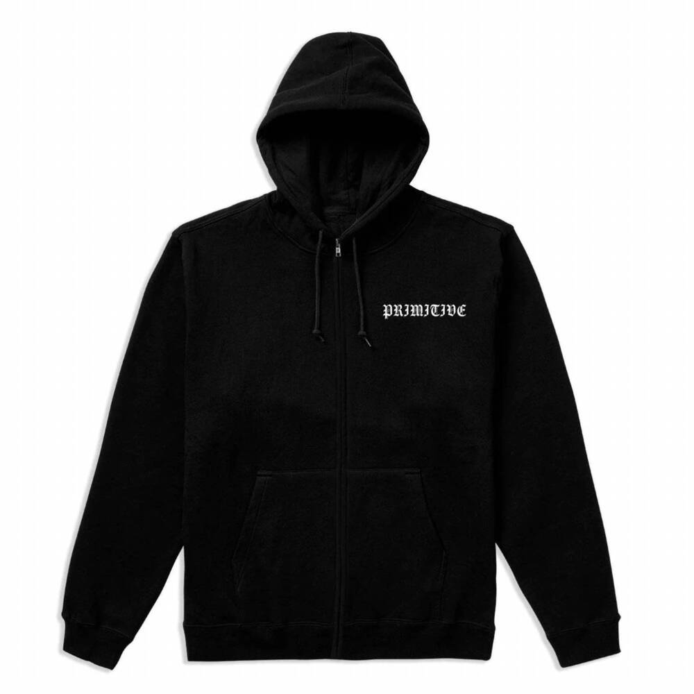 NEW PRIMITIVE men's megadeth united zip hoodie in black